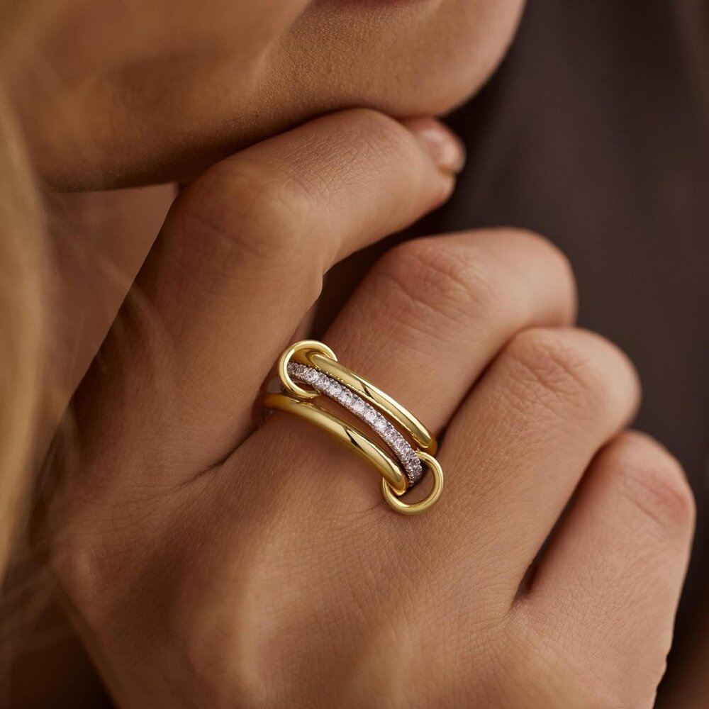 Gold Stackable Interlocking Ring For Women - 14k … - image 2